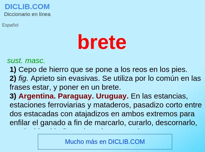 O que é brete - definição, significado, conceito