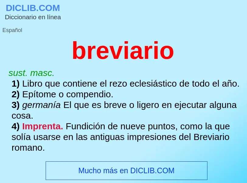 Che cos'è breviario - definizione