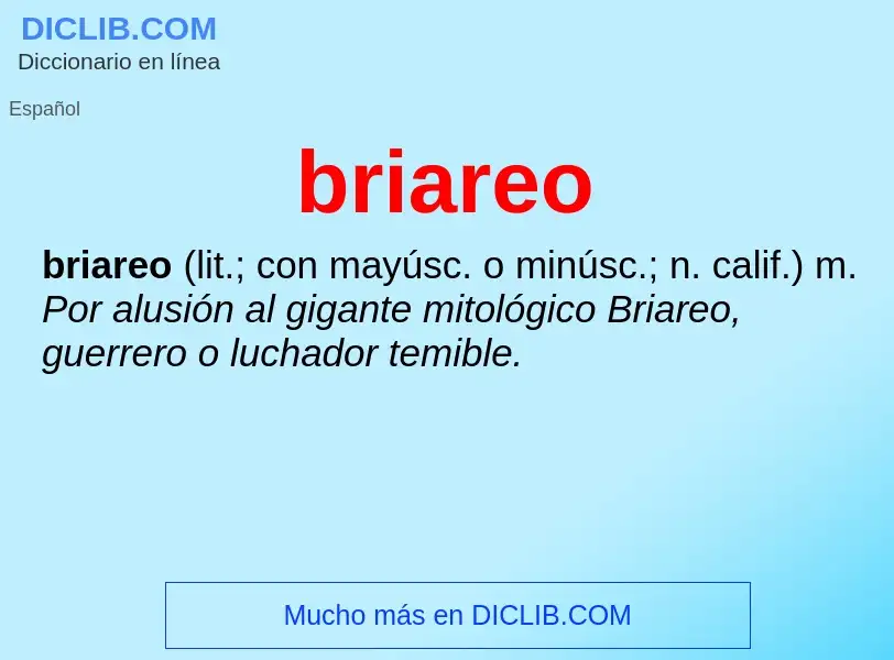 ¿Qué es briareo? - significado y definición