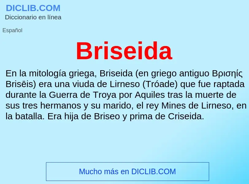 ¿Qué es Briseida? - significado y definición