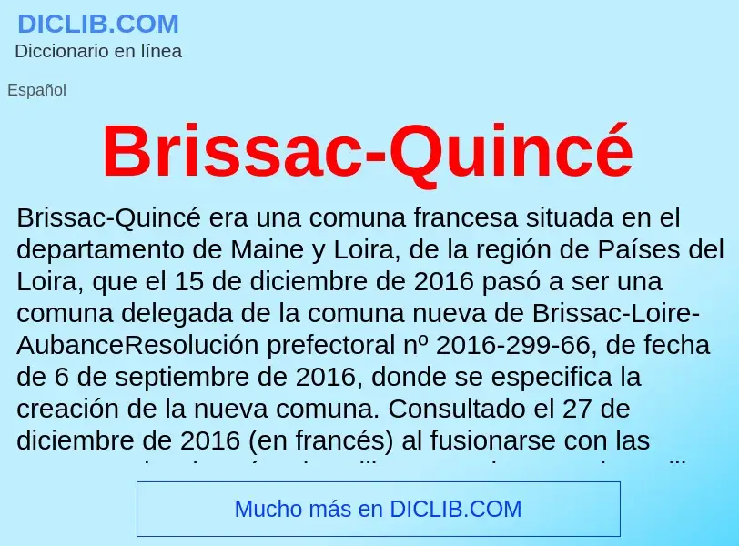 What is Brissac-Quincé - definition