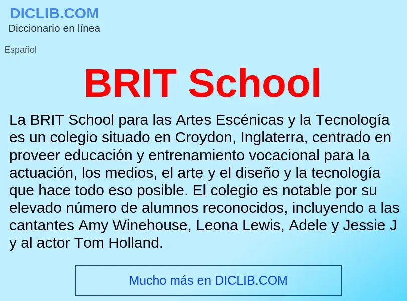 Τι είναι BRIT School - ορισμός