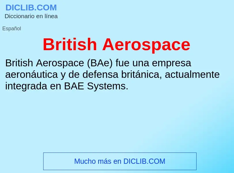 Что такое British Aerospace - определение