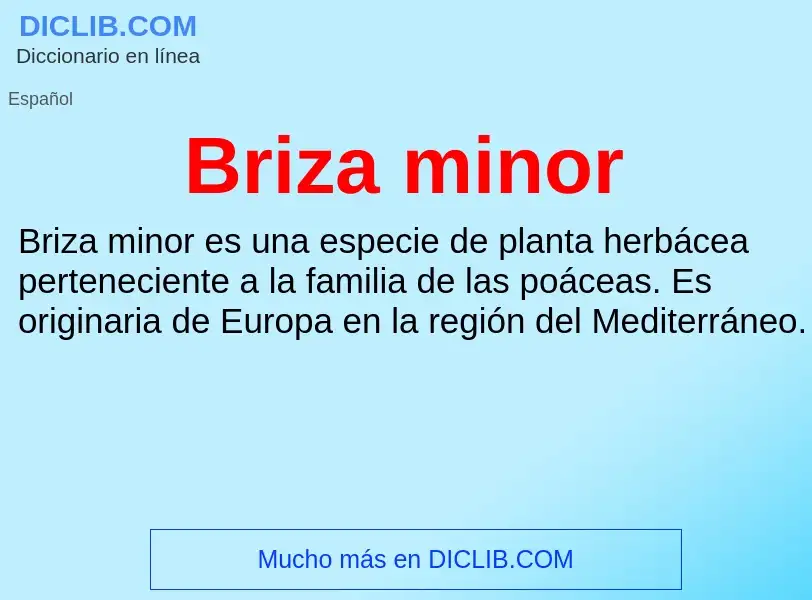 What is Briza minor - meaning and definition