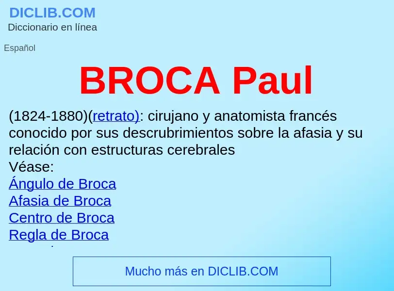 Τι είναι BROCA Paul - ορισμός