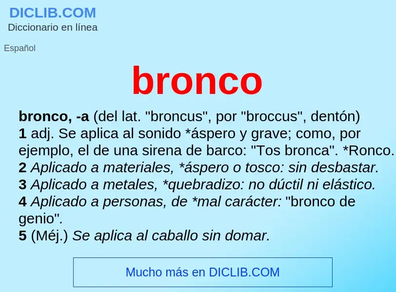 What is bronco - meaning and definition