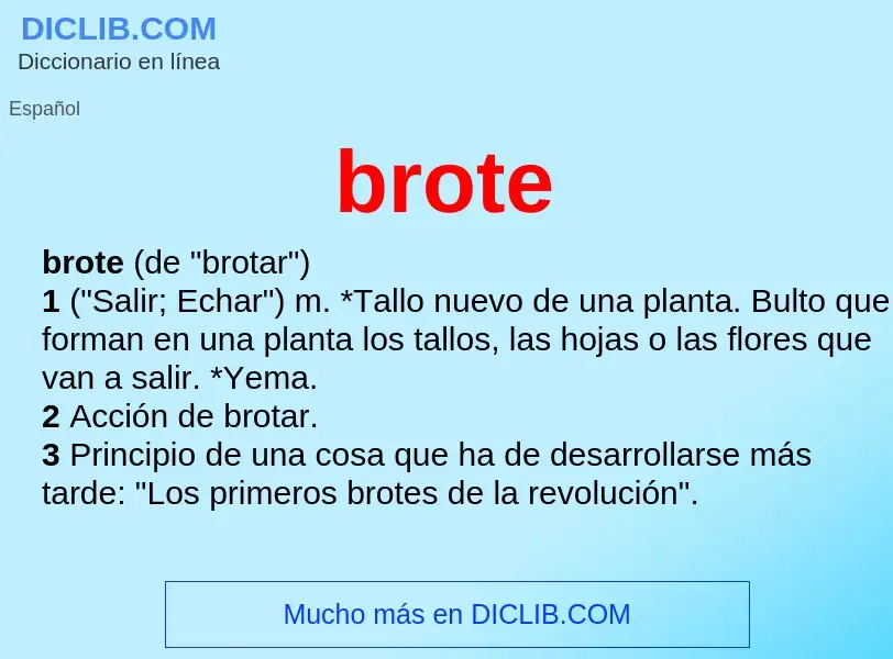 O que é brote - definição, significado, conceito