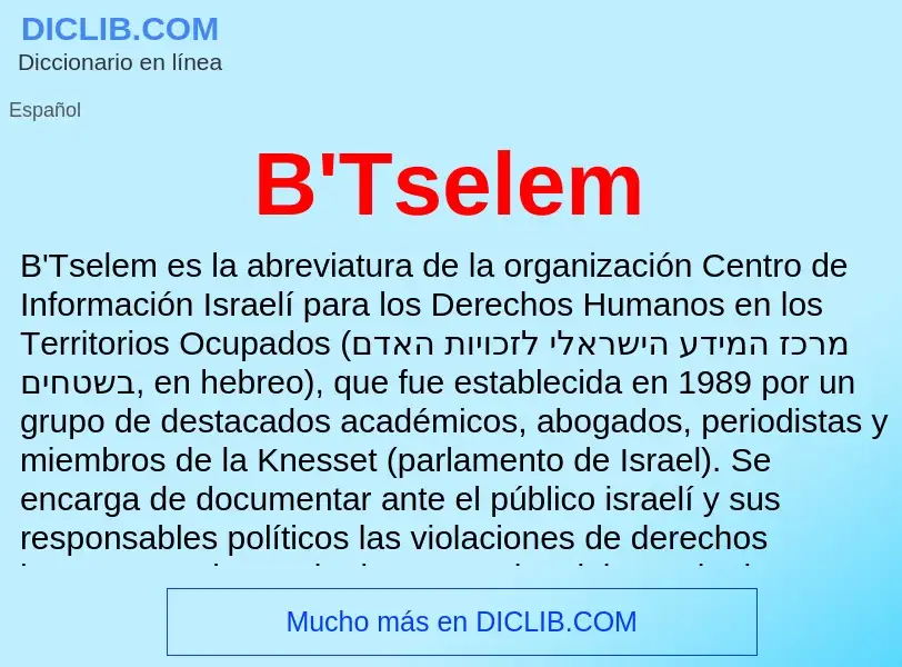 Что такое B'Tselem - определение