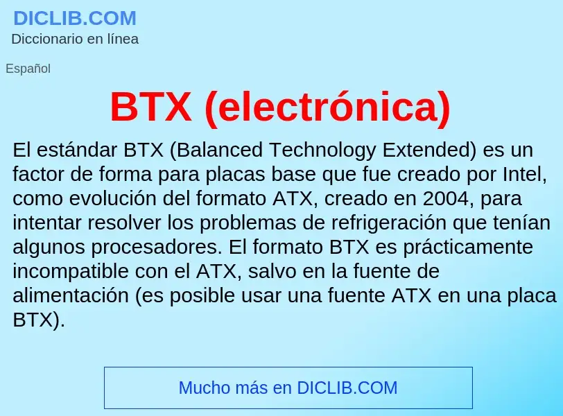 Τι είναι BTX (electrónica) - ορισμός