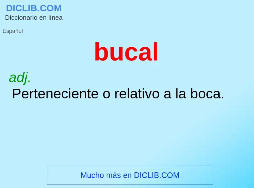 What is bucal - meaning and definition