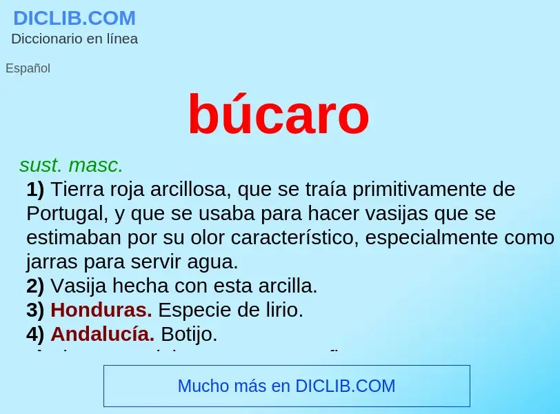 Wat is búcaro - definition