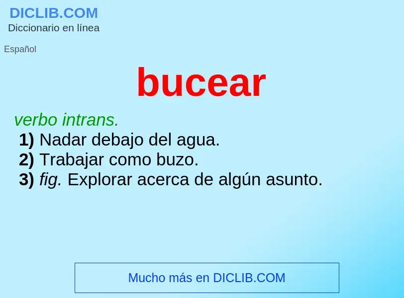 O que é bucear - definição, significado, conceito