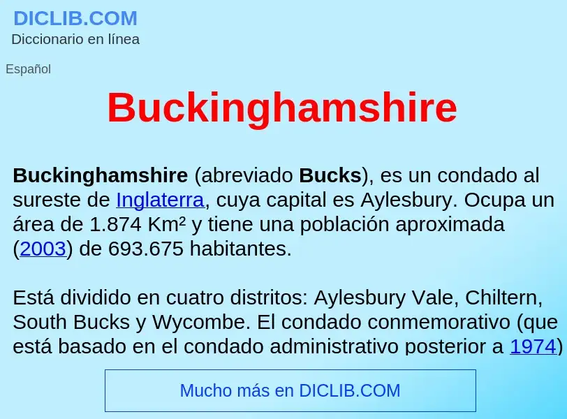 ¿Qué es Buckinghamshire ? - significado y definición