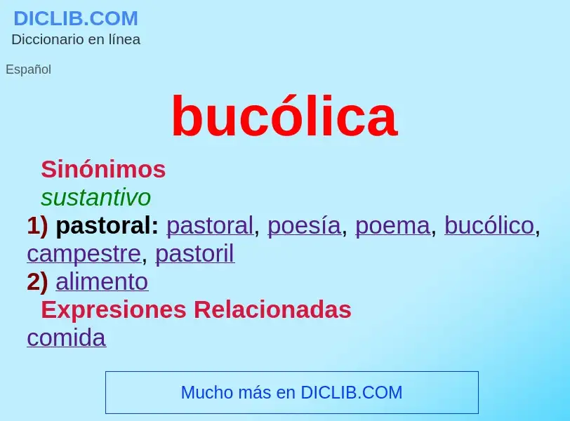 What is bucólica - meaning and definition