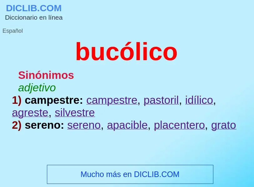 What is bucólico - definition