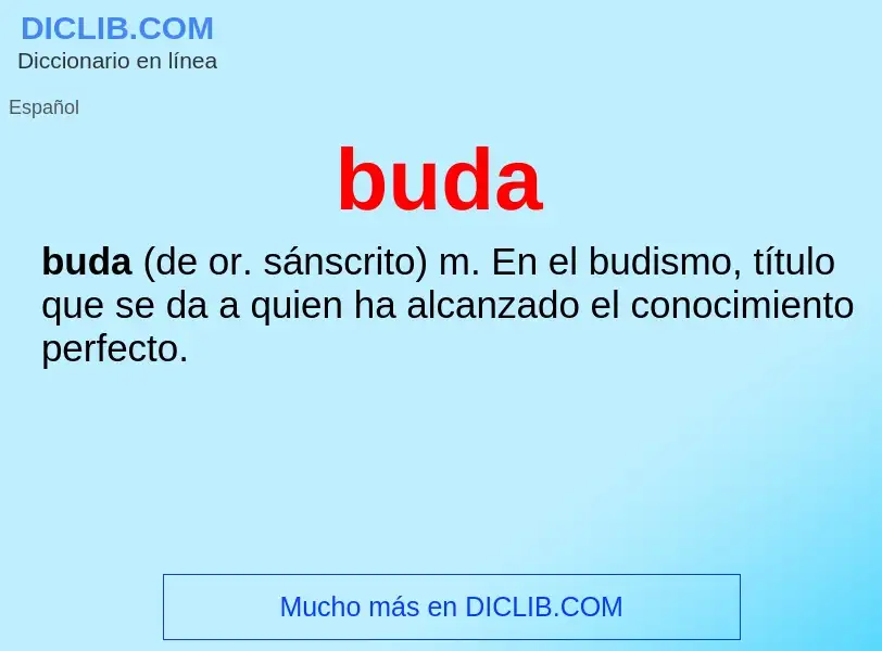 ¿Qué es buda? - significado y definición