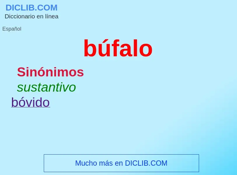 Wat is búfalo - definition