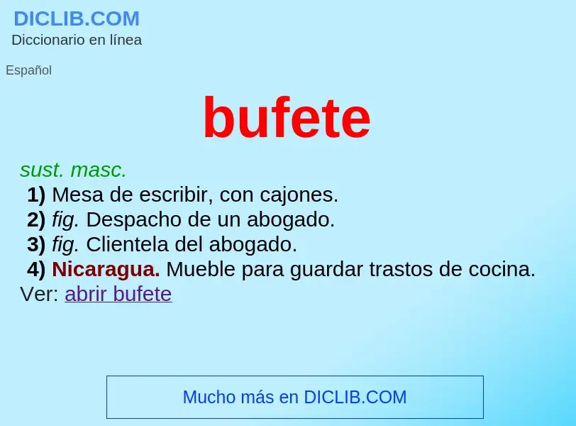 O que é bufete - definição, significado, conceito