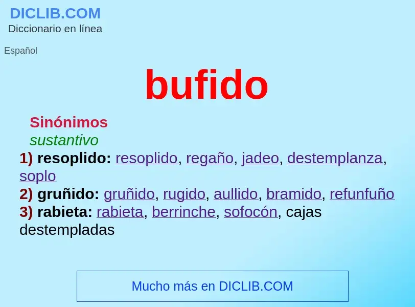 ¿Qué es bufido? - significado y definición