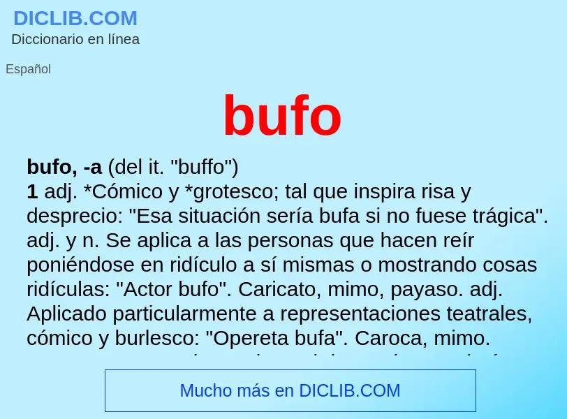 What is bufo - meaning and definition