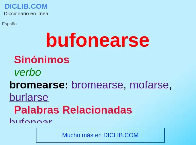 What is bufonearse - definition