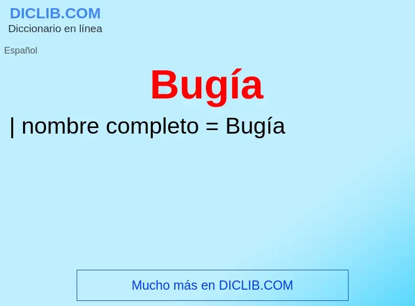 ¿Qué es Bugía? - significado y definición