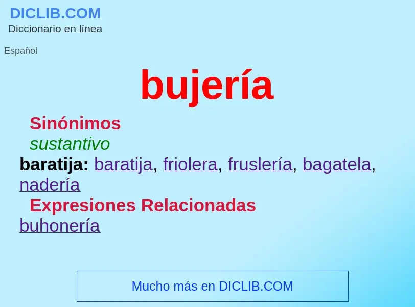 ¿Qué es bujería? - significado y definición