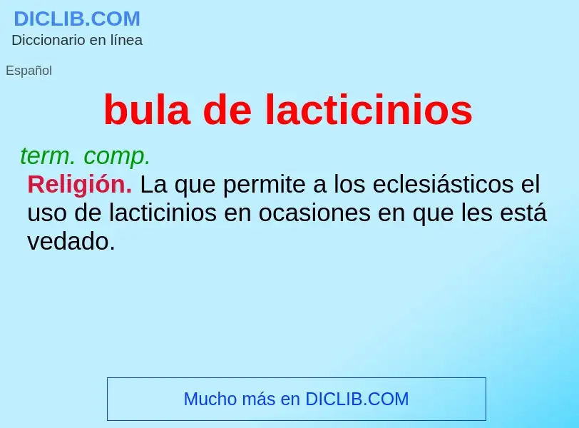 What is bula de lacticinios - definition