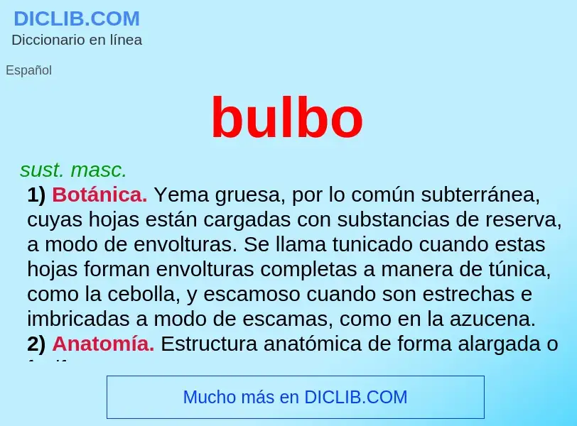 What is bulbo - meaning and definition