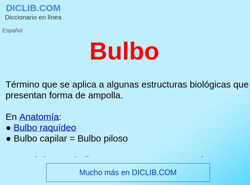 Wat is Bulbo  - definition