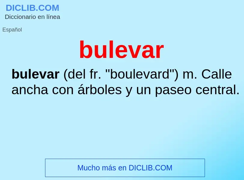 Wat is bulevar - definition