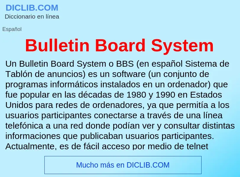 Wat is Bulletin Board System - definition