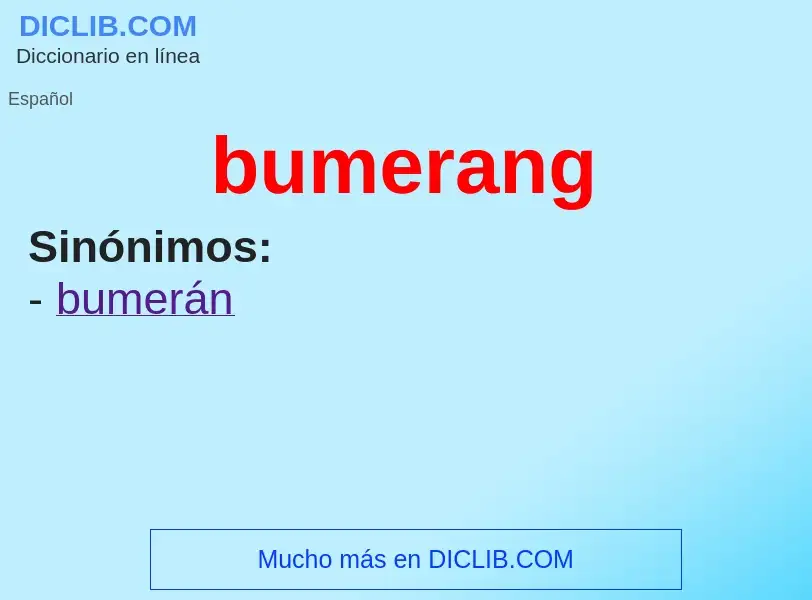 Wat is bumerang - definition