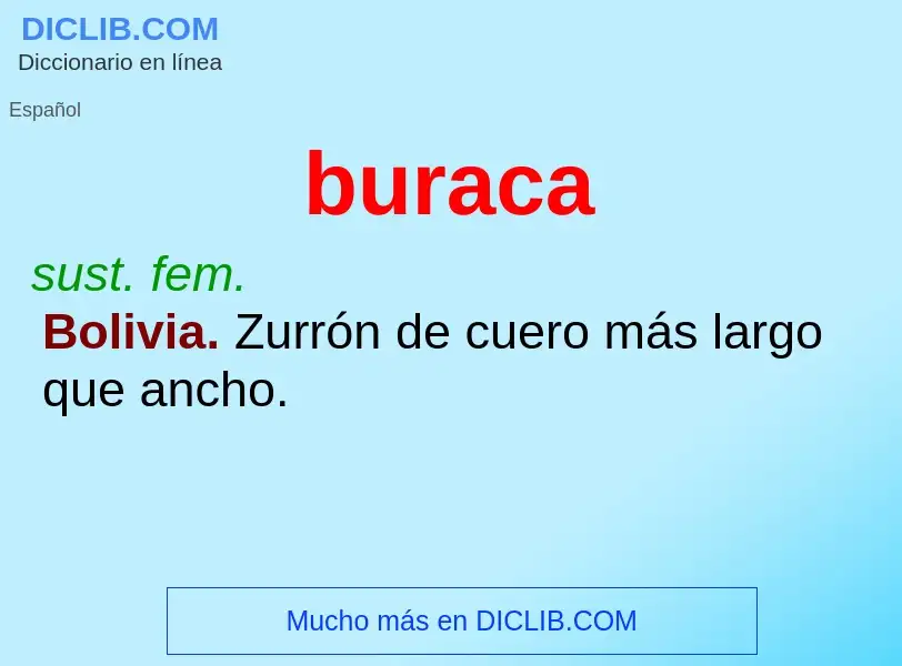 ¿Qué es buraca? - significado y definición