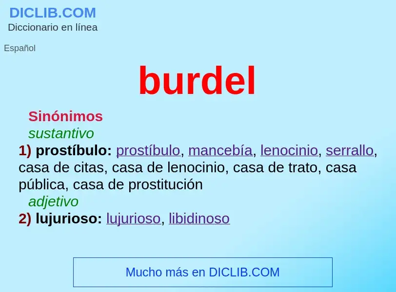 What is burdel - meaning and definition