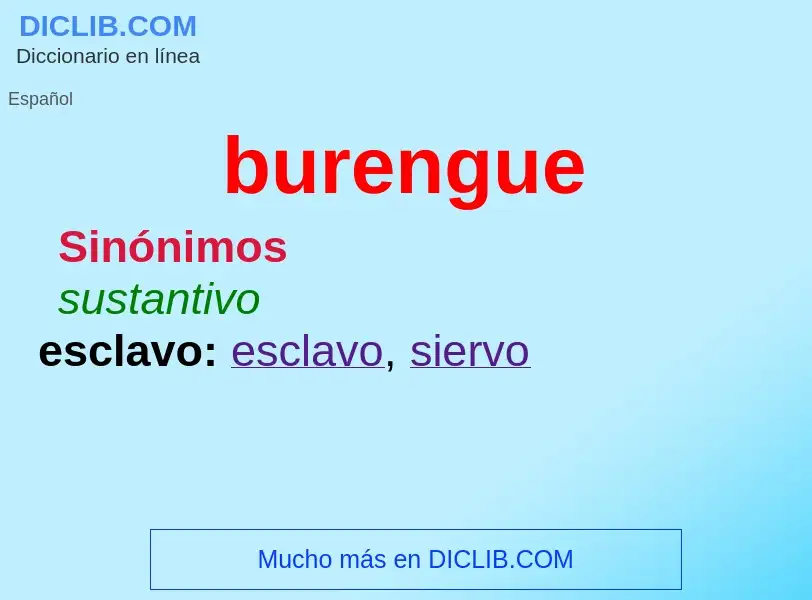 ¿Qué es burengue? - significado y definición