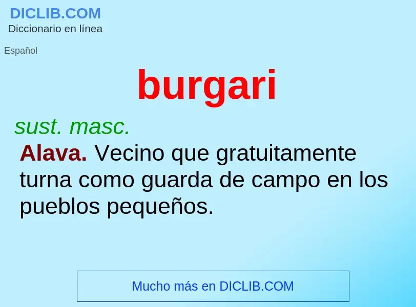 ¿Qué es burgari? - significado y definición