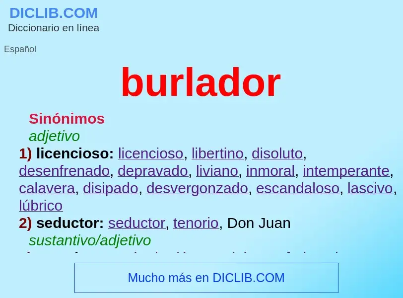 ¿Qué es burlador? - significado y definición