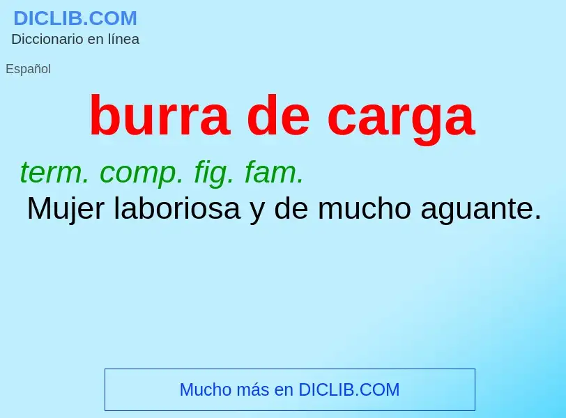 What is burra de carga - meaning and definition