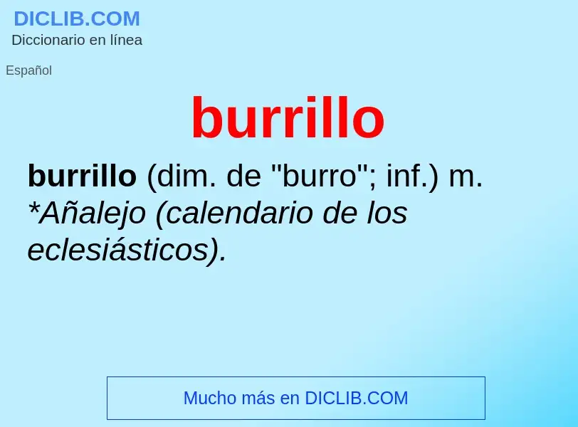 Qu'est-ce que burrillo - définition