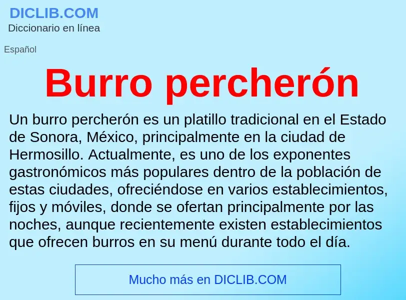 ¿Qué es Burro percherón? - significado y definición