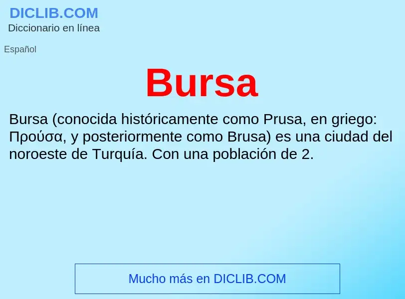 Wat is Bursa - definition