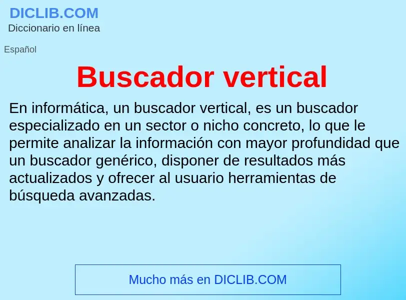 Что такое Buscador vertical - определение