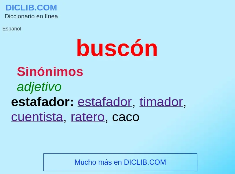 Was ist buscón - Definition