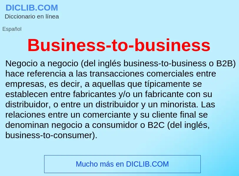 Was ist Business-to-business - Definition