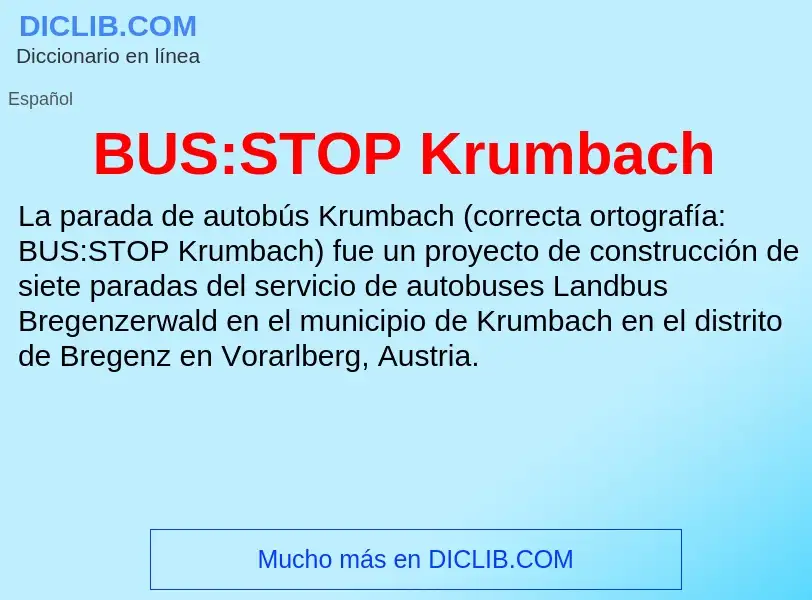 What is BUS:STOP Krumbach - definition