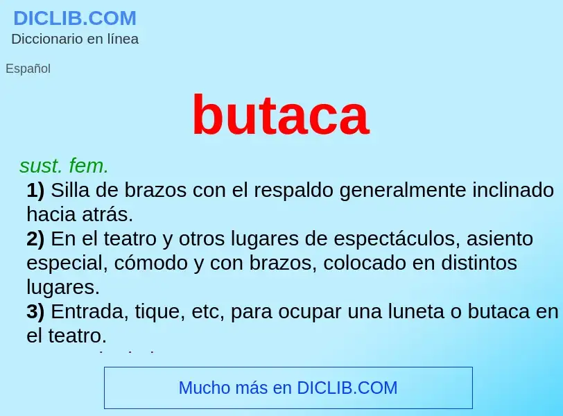 What is butaca - meaning and definition