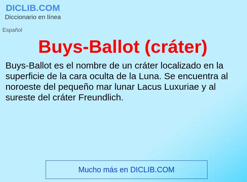 Что такое Buys-Ballot (cráter) - определение