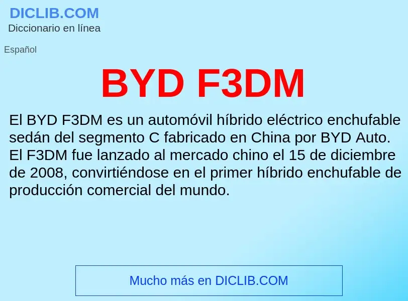 What is BYD F3DM - definition