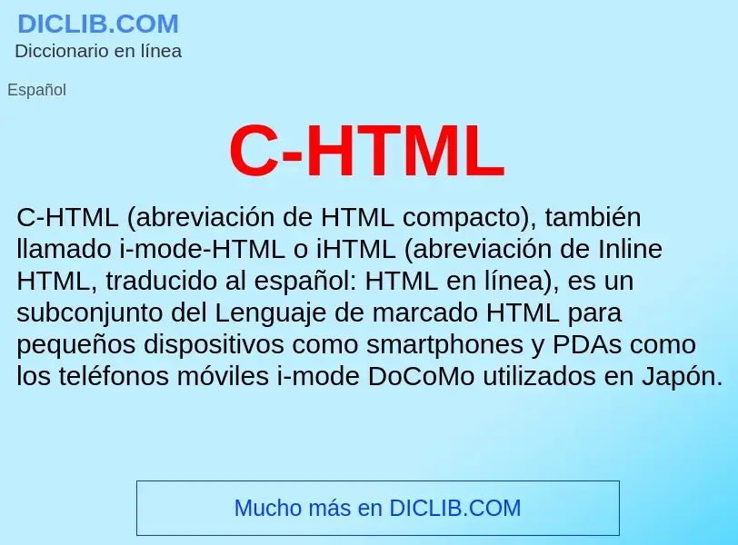 O que é C-HTML - definição, significado, conceito